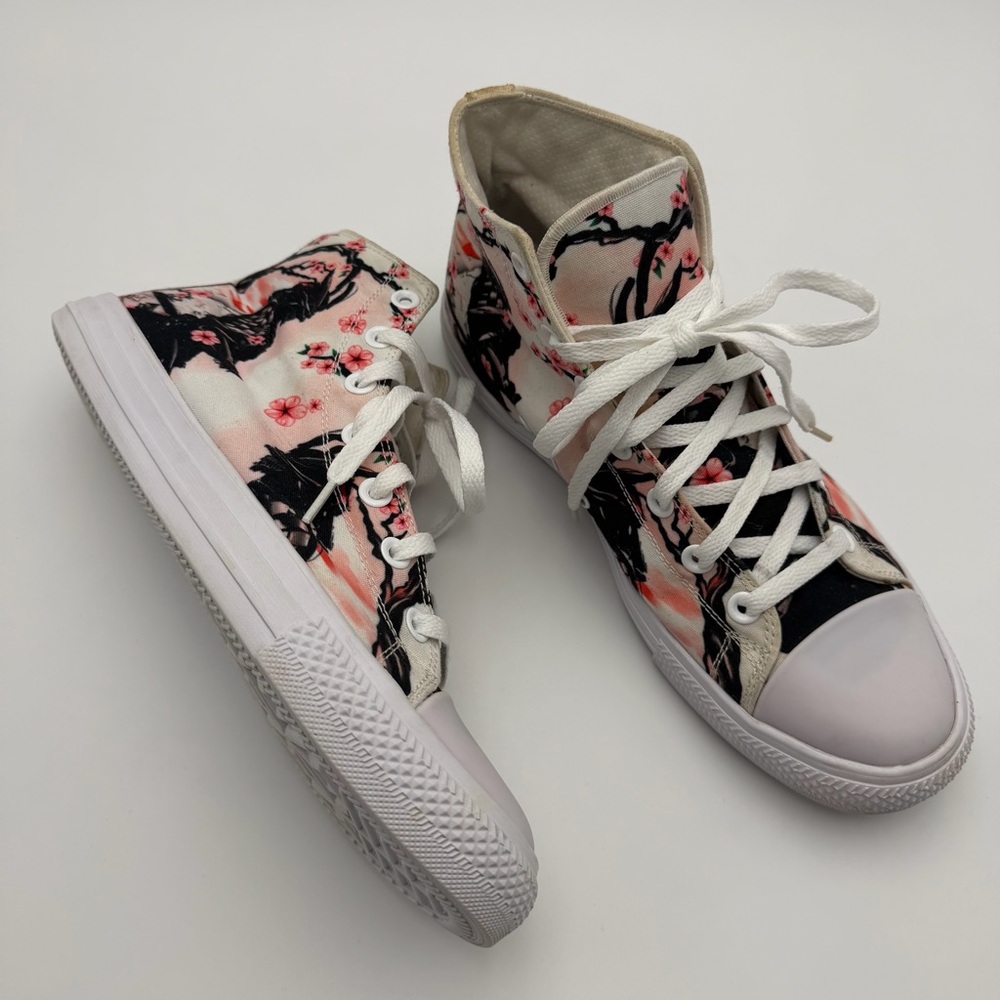 RAAD Hi Top Sneaker Samurai Japanese Cherry Blossom Mens 10 Womens 11.5